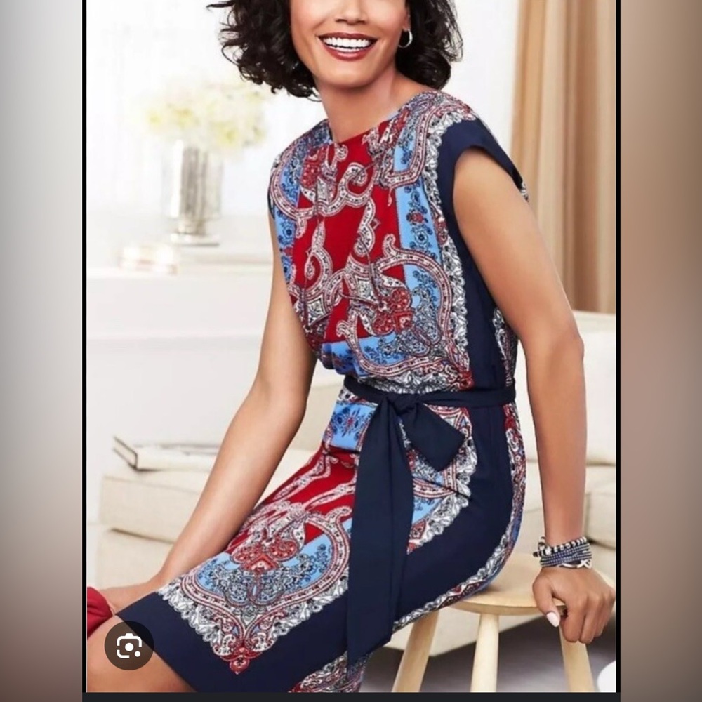 Talbots Paisley Print Sleeveless Dress